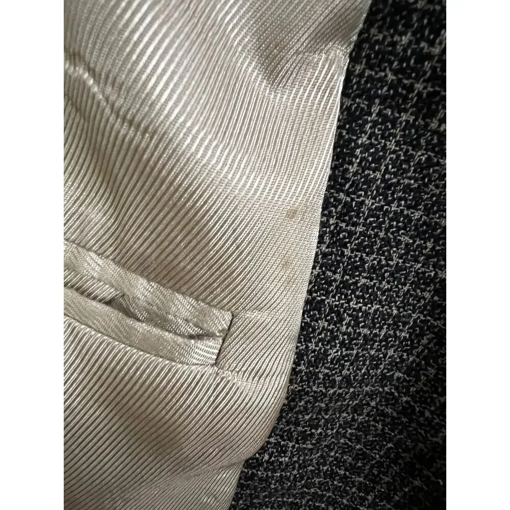 Oscar De La Renta Menswear Silk and Wool Blend Tweed Print Blazer 3 Button 42L